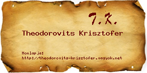 Theodorovits Krisztofer névjegykártya